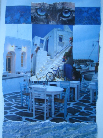 7.Weiße Häuser, Stühle, Katze Paros-Collage  016